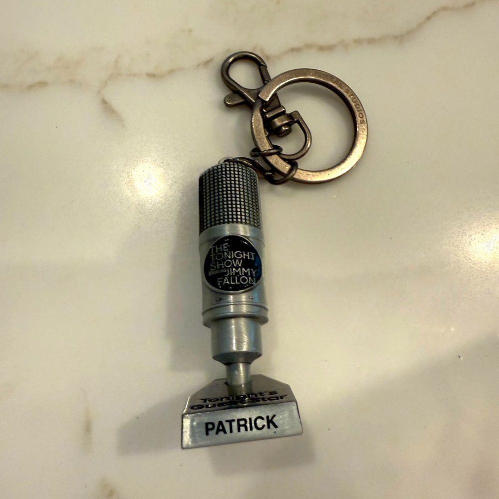 Silver Microphone Keychain